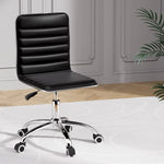 Artiss Office Chair Computer Desk Gaming Chairs PU Leather Low Back Black - Furniture > Office