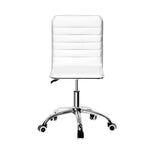 Artiss Office Chair Computer Desk Gaming Chairs PU Leather Low Back White - Furniture > Office