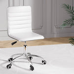 Artiss Office Chair Computer Desk Gaming Chairs PU Leather Low Back White - Furniture > Office