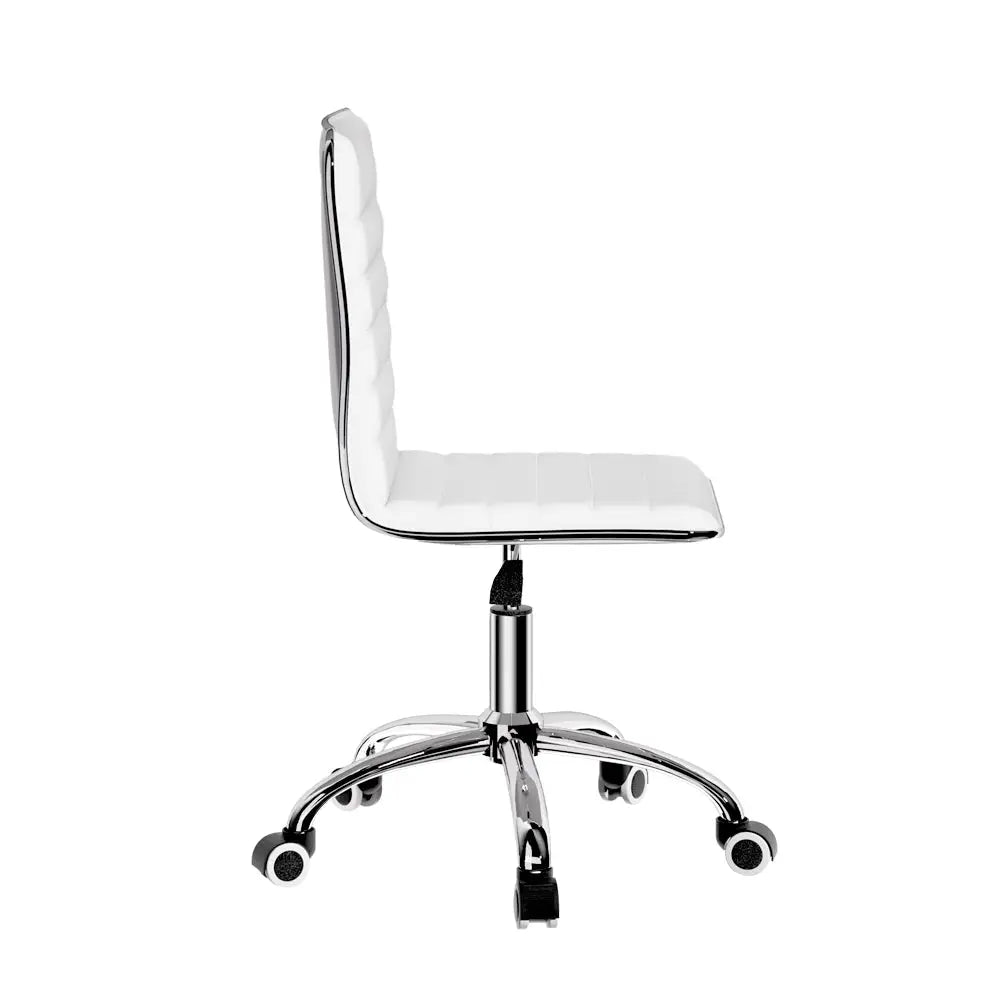 Artiss Office Chair Computer Desk Gaming Chairs PU Leather Low Back White - Furniture > Office