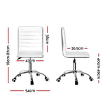 Artiss Office Chair Computer Desk Gaming Chairs PU Leather Low Back White - Furniture > Office