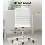 Artiss Office Chair Computer Desk Gaming Chairs PU Leather Low Back White - Furniture > Office