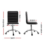 Artiss Office Chair Computer Desk Gaming Chairs PU Leather Low Back Black - Furniture > Office