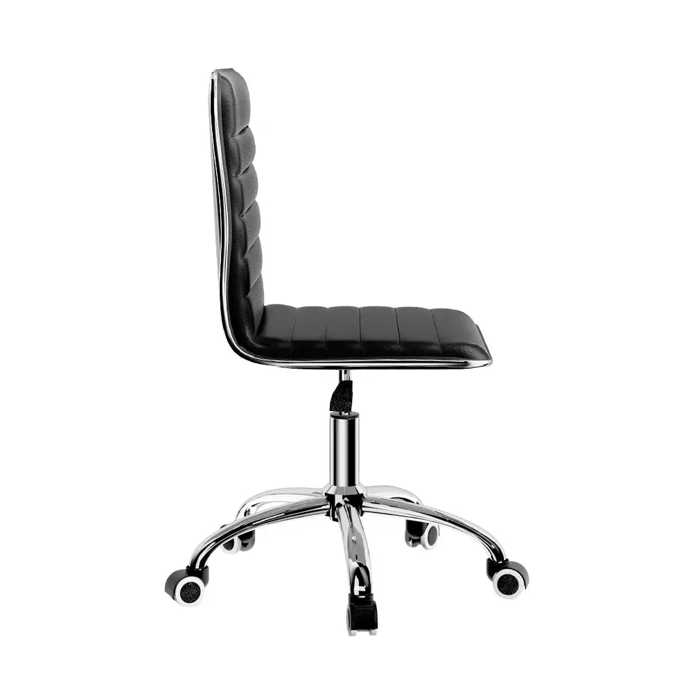 Artiss Office Chair Computer Desk Gaming Chairs PU Leather Low Back Black - Furniture > Office