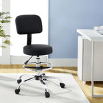 Artiss Office Chair Drafting Computer Standing Desk Chairs Ergonomic PU Black - Furniture > Office > Office & Desk