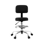 Artiss Office Chair Drafting Computer Standing Desk Chairs Ergonomic PU Black - Furniture > Office > Office & Desk