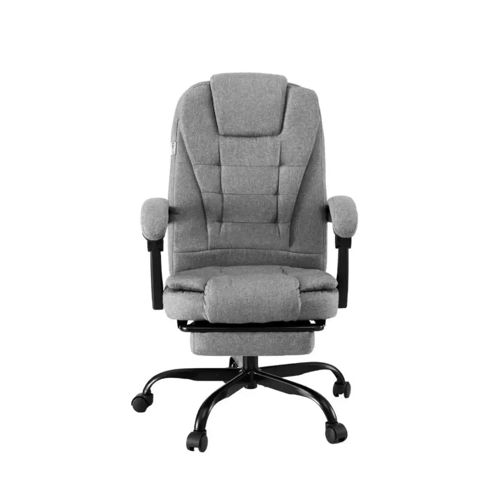 Artiss Office Chair Executive Fabric Seat Racing Computer Desk Chairs Footrest - Furniture > Office > Office & Desk
