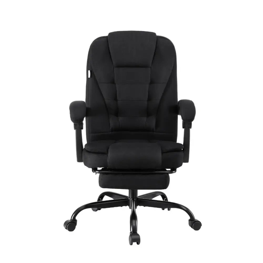 Artiss Office Chair Executive Fabric Seat Racing Computer Desk Chairs Footrest - Furniture > Office > Office & Desk