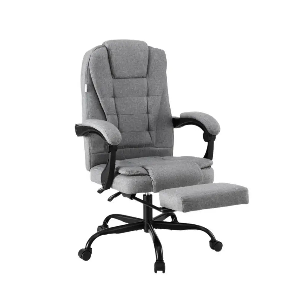 Artiss Office Chair Executive Fabric Seat Racing Computer Desk Chairs Footrest - Furniture > Office > Office & Desk