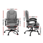 Artiss Office Chair Executive Fabric Seat Racing Computer Desk Chairs Footrest - Furniture > Office > Office & Desk