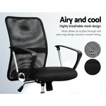 Artiss Office Chair Gaming Chair Computer Mesh Chairs Executive Mid Back Black - Furniture > Office