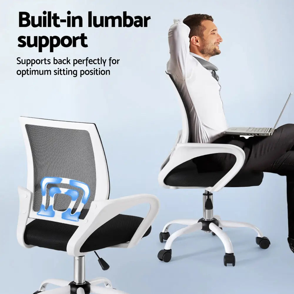 Artiss Office Chair Mesh Computer Gaming Desk Chairs Work Study Mid Back - Furniture > Office > Office & Desk Chairs