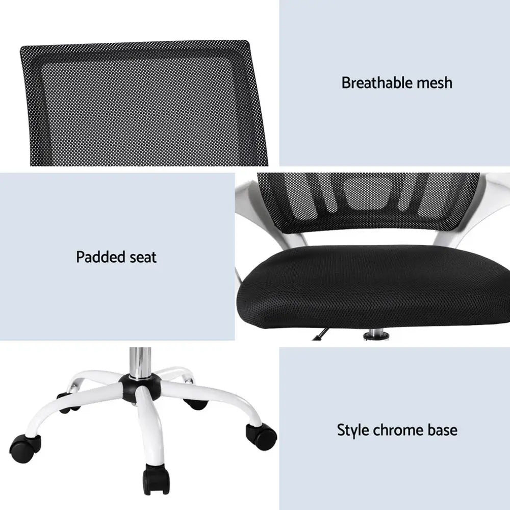Artiss Office Chair Mesh Computer Gaming Desk Chairs Work Study Mid Back - Furniture > Office > Office & Desk Chairs