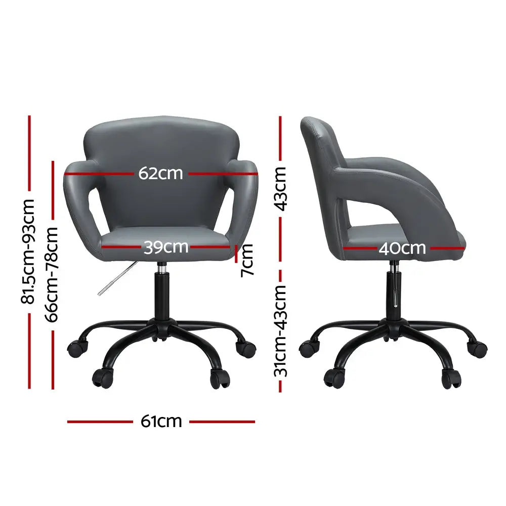Artiss Office Chair Mid Back Grey - Furniture > Office > Office & Desk Chairs