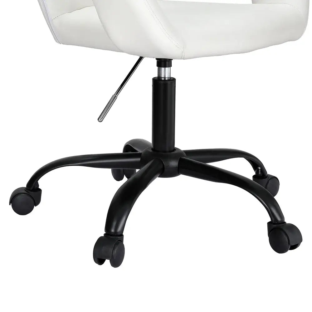 Artiss Office Chair Mid Back White - Furniture > Office > Office & Desk Chairs