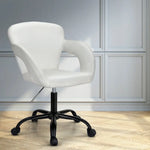 Artiss Office Chair Mid Back White - Furniture > Office > Office & Desk Chairs