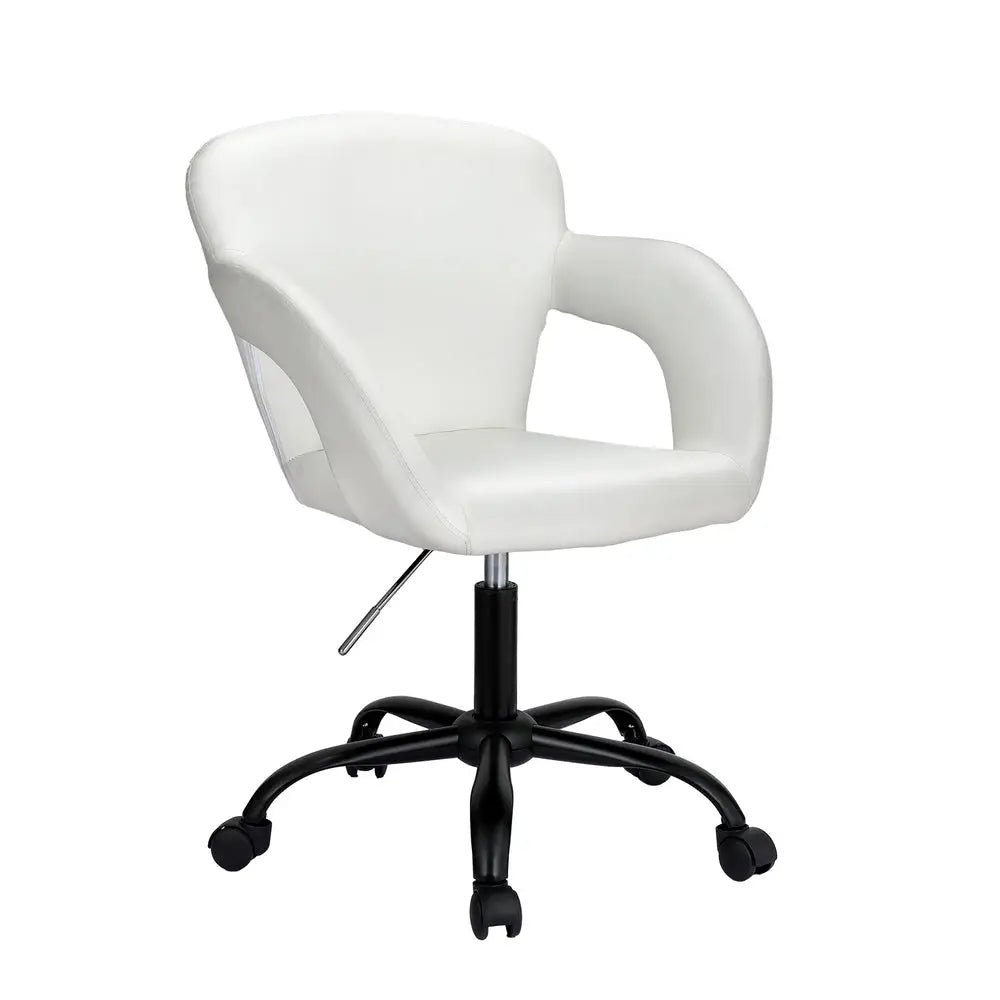 Artiss Office Chair Mid Back White - Furniture > Office > Office & Desk Chairs