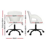 Artiss Office Chair Mid Back White - Furniture > Office > Office & Desk Chairs