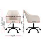 Artiss Office Chair Velvet Seat Cream - Furniture > Office > Office & Desk Chairs