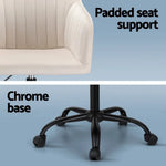 Artiss Office Chair Velvet Seat Cream - Furniture > Office > Office & Desk Chairs