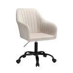 Artiss Office Chair Velvet Seat Cream - Furniture > Office > Office & Desk Chairs