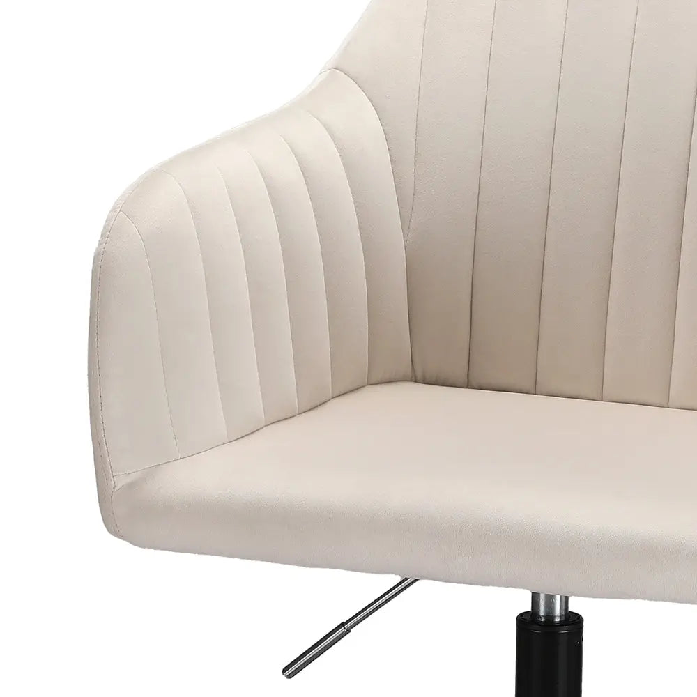 Artiss Office Chair Velvet Seat Cream - Furniture > Office > Office & Desk Chairs