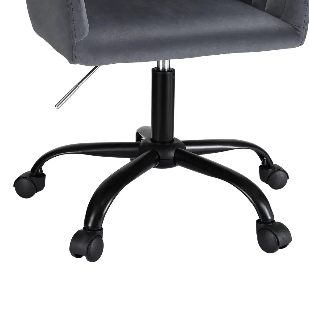 Artiss Office Chair Velvet Seat Dark Grey - Furniture > Office > Office & Desk Chairs