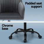 Artiss Office Chair Velvet Seat Dark Grey - Furniture > Office > Office & Desk Chairs