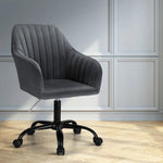 Artiss Office Chair Velvet Seat Dark Grey - Furniture > Office > Office & Desk Chairs