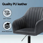 Artiss Office Chair Velvet Seat Dark Grey - Furniture > Office > Office & Desk Chairs