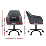 Artiss Office Chair Velvet Seat Dark Grey - Furniture > Office > Office & Desk Chairs