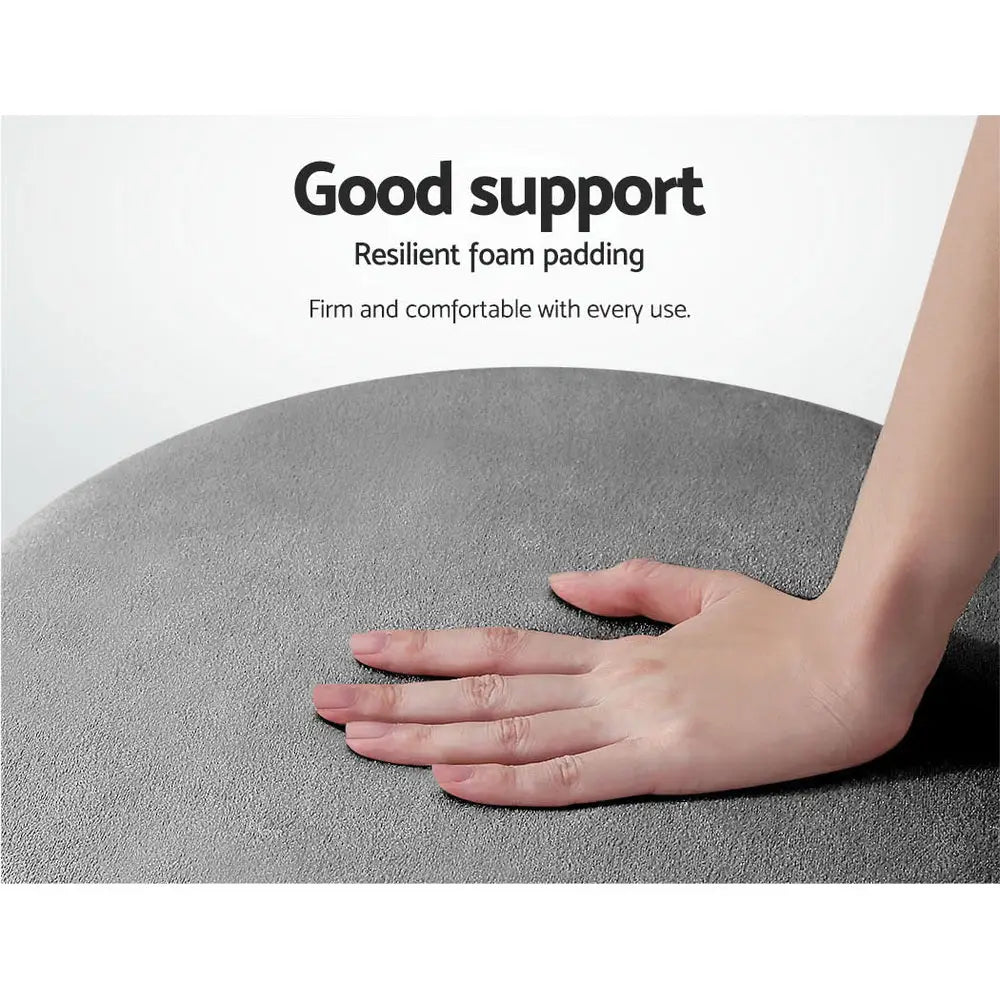 Artiss Ottoman Foot Stool Round Velvet Charcoal - Furniture > Living Room
