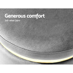 Artiss Ottoman Foot Stool Round Velvet Charcoal - Furniture > Living Room