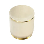 Artiss Ottoman Foot Stool Round Velvet Cream - Furniture > Living Room