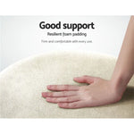 Artiss Ottoman Foot Stool Round Velvet Cream - Furniture > Living Room