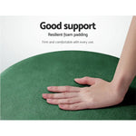 Artiss Ottoman Foot Stool Round Velvet Green - Furniture > Living Room