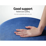 Artiss Ottoman Foot Stool Round Velvet Navy - Furniture > Living Room