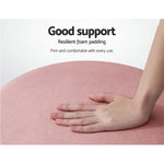 Artiss Ottoman Foot Stool Round Velvet Pink - Furniture > Living Room