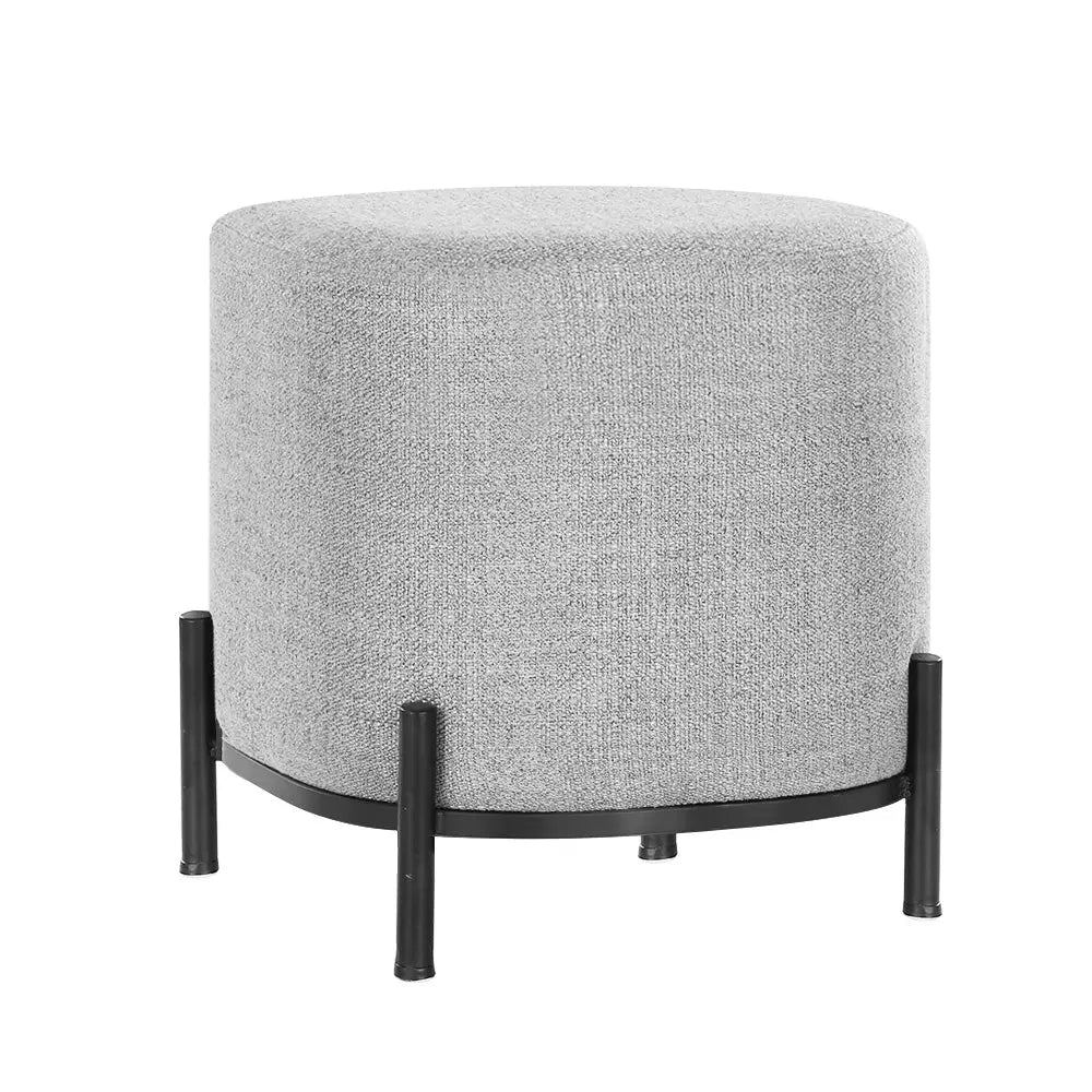 Artiss Ottoman Foot Stool Square Linen Grey - Furniture > Living Room