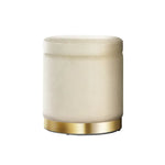Artiss Ottoman Storage Foot Stool Round Velvet Cream - Furniture > Living Room