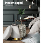 Artiss Ottoman Storage Foot Stool Round Velvet Grey - Furniture > Living Room