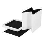 Artiss Ottoman Storage Foot Stool Square Teddy Fabric Pink - Furniture > Living Room