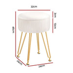Artiss Ottoman Storage Foot Stool Velvet Round White - Furniture > Living Room > Ottomans & Footstools