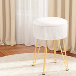Artiss Ottoman Storage Foot Stool Velvet Round White - Furniture > Living Room > Ottomans & Footstools