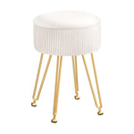 Artiss Ottoman Storage Foot Stool Velvet Round White - Furniture > Living Room > Ottomans & Footstools