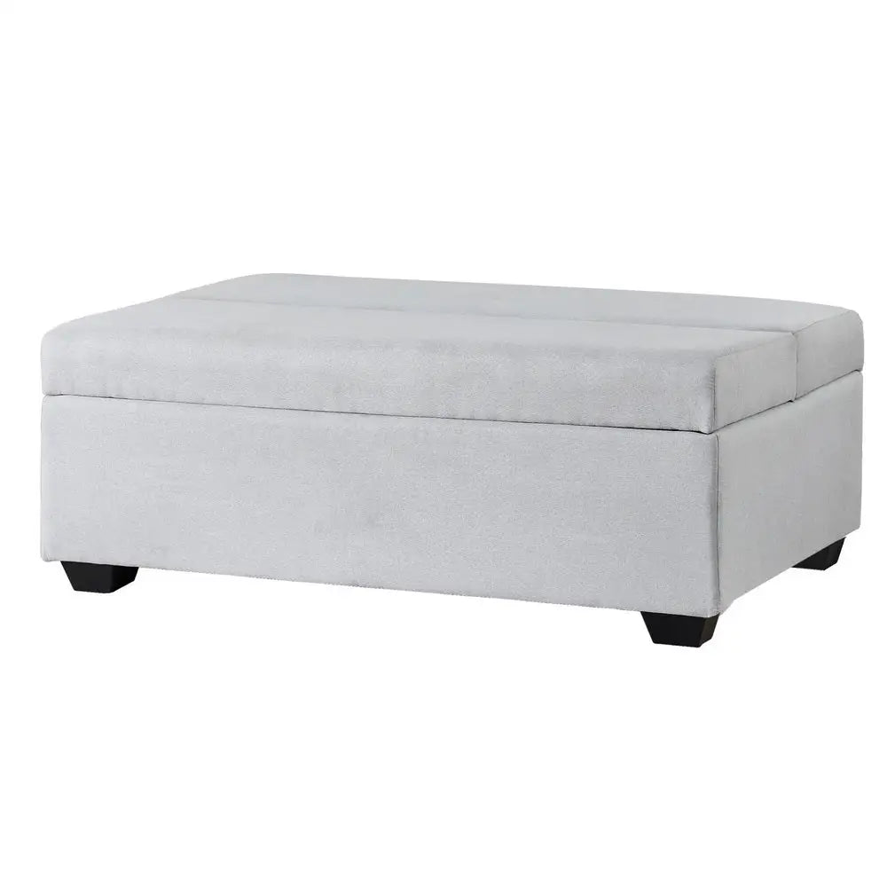 Artiss Ottoman Storage Sofa Bed 112cm Foldable Grey - Furniture > Sofas > Sofas & Sofa Beds