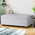 Artiss Ottoman Storage Sofa Bed 112cm Foldable Grey - Furniture > Sofas > Sofas & Sofa Beds
