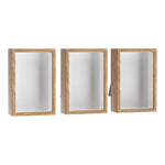 Three identical Artiss photo frames with wooden frames mounted side by side