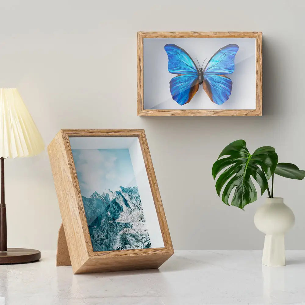 Wooden shadow box frame with a floating display from Artiss Photo Frame 3PCS Set