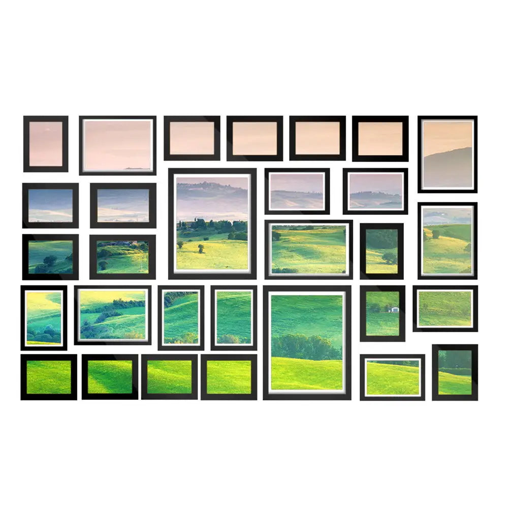 Artiss Photo Frames Art Holder 30PCS 8x10’’ 5x7’’ 4x6’’ 3.5x5’’ Black - Home & Garden > Decor > Picture Frames